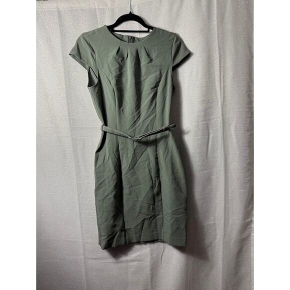 H&M Dresses & Skirts - H & M SOFT GREEN DRESS WITH CAP SLEEVES AND BELT SIZE XSMALL